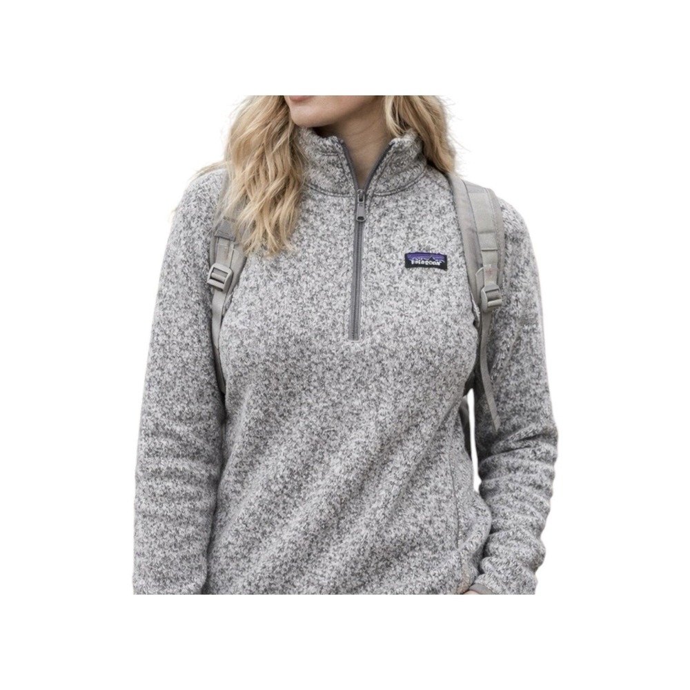 Patagonia Better Sweater Womens XL Gray 1/4 Zip Pullover Outdoor Fleece Hiking